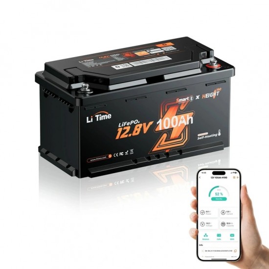 Акумулатор LiTime 12V/100Ah H190 Heating BT