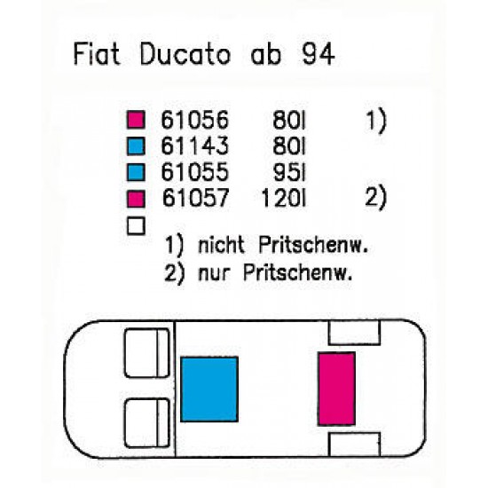 Резервоар за вода 80 л - Ducato, Boxer, Jumperq производство 1994-2006